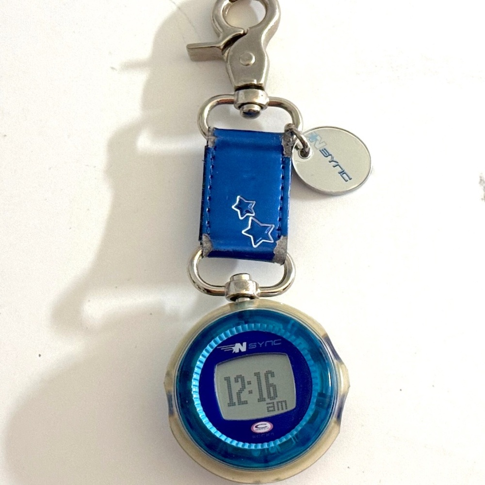 Vintage NSYNC Digital Keychain Watch – Blue with Stars – Rare 2000s collectible